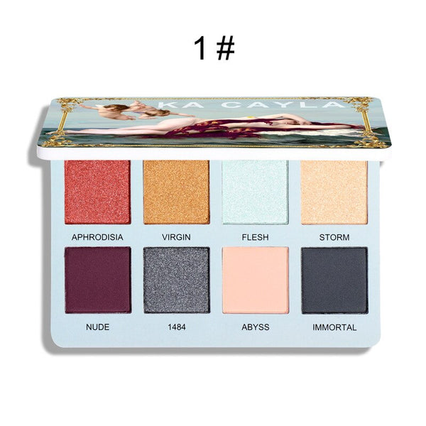 Gothic Makeup Palette Matte Glitter Venus Eyeshadow Palette Waterproof Glitter Black Eye Pigments Long Lasting Eye Shadow