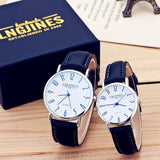 Men Watches Luxury Brand Thin Full Genuine Leather Simple Elegant High-gloss Glass Watch Classic Creative Couple Gift For Lovers