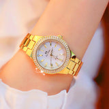 2018 Luxury Brand lady Crystal Watch Women Dress Watch Fashion Rose Gold Quartz Watches Female Stainless Steel Wristwatches