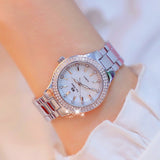 2018 Luxury Brand lady Crystal Watch Women Dress Watch Fashion Rose Gold Quartz Watches Female Stainless Steel Wristwatches